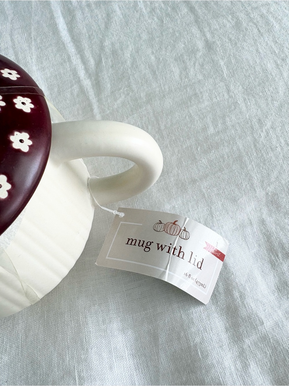 NWT Mushroom Mug with Lid - Picture 2 of 4